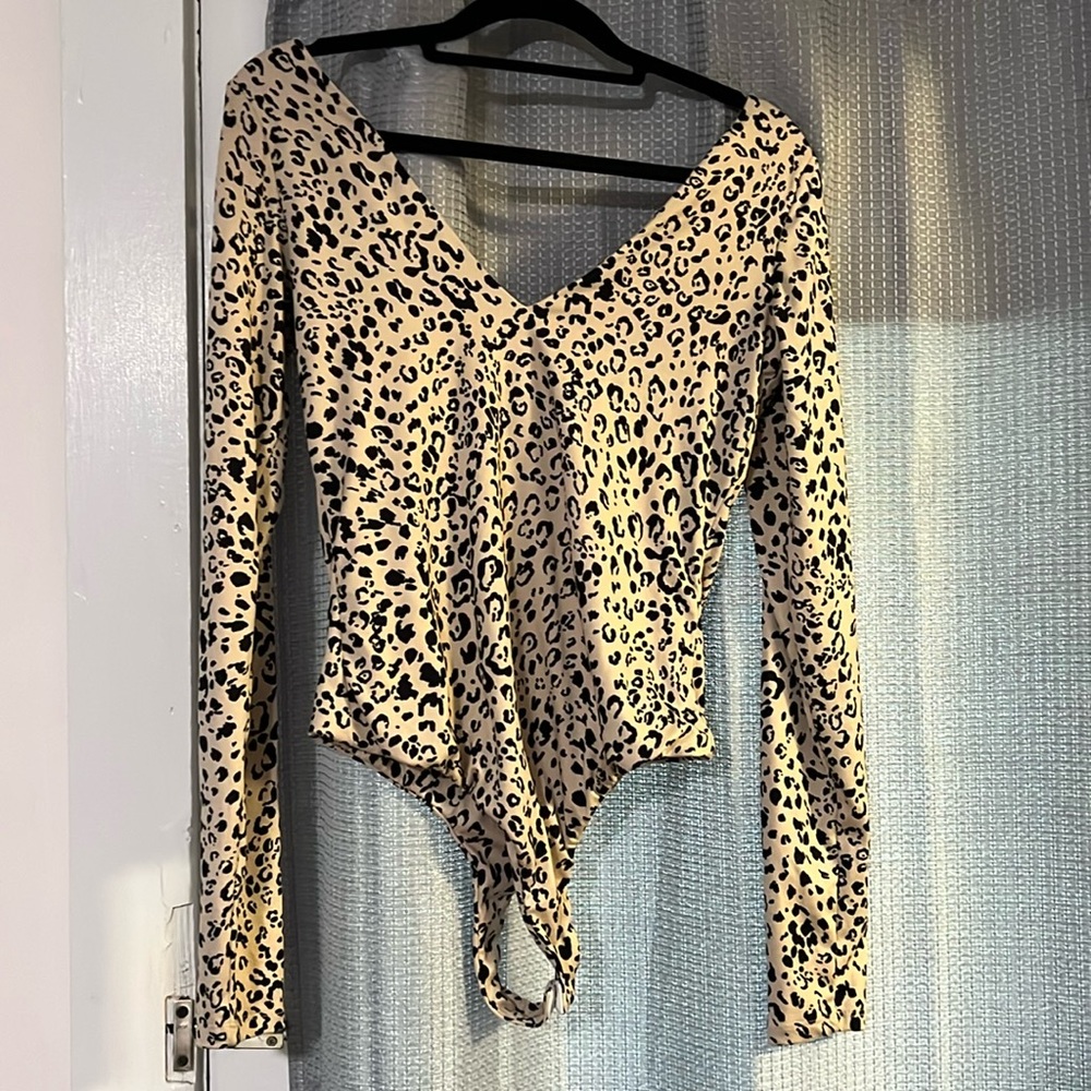 Lulus off the shoulder leopard bodysuit
